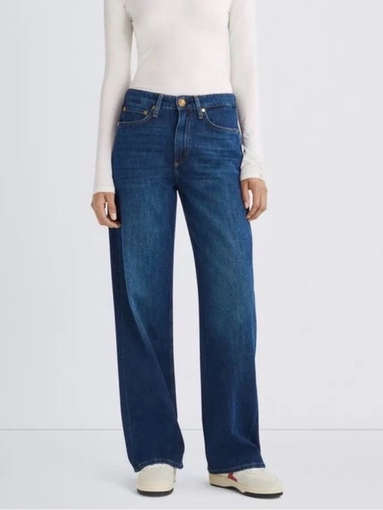rag & bone Denim - Rag & Bone Featherweight Logan Mid-Rise Wide Leg Jeans Women’s Size 27 Rubin